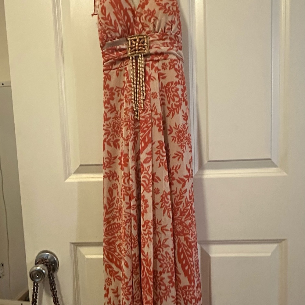 Speechless Orange and White One Shoulder Sundress